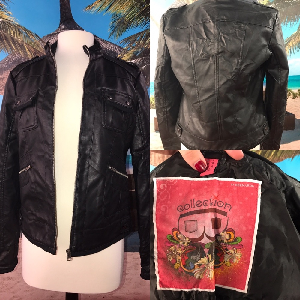 Faux Leather Jacket 2053* Size‎ M